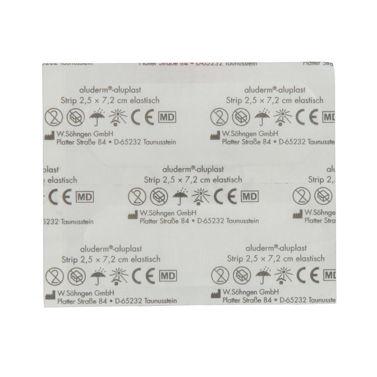 aluderm® -aluplast elastisch, 2,5 x 7,2 cm | 50 Stück einzeln eingesiegeltStrip