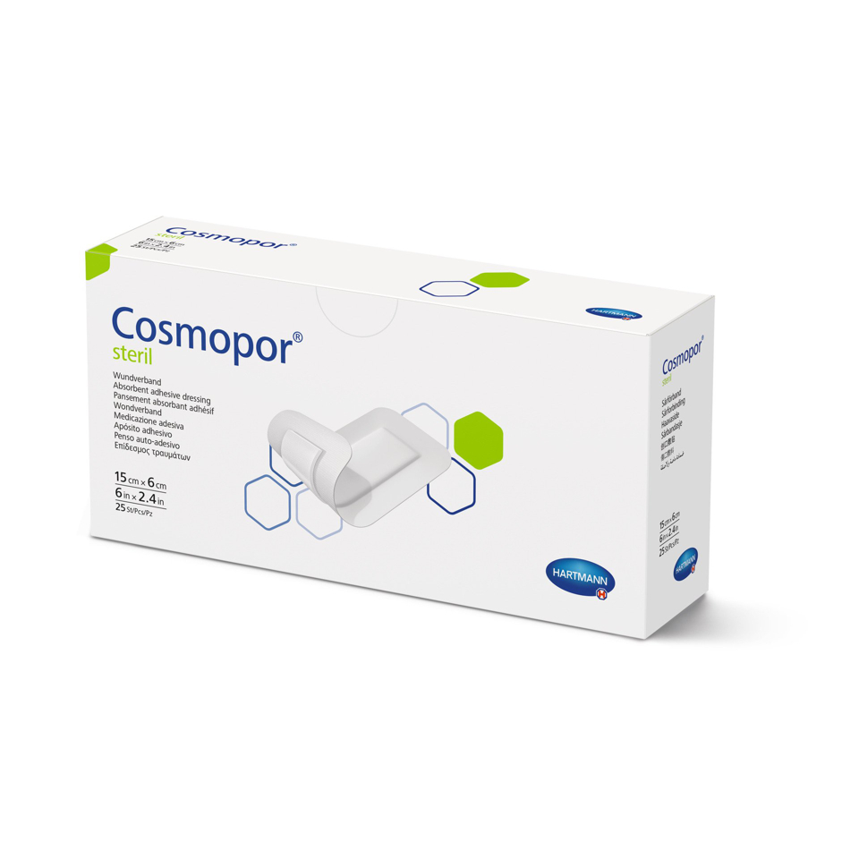 Cosmopor® Steril 15 x 6 cm | 25 Stück/Pack Wundverband mit dem Micro-Netz gegen Verkleben Cosmopor® Steril 15 x 6 cm | 25 Stück/Pack Wundverband mit dem Micro-Netz gegen Verkleben