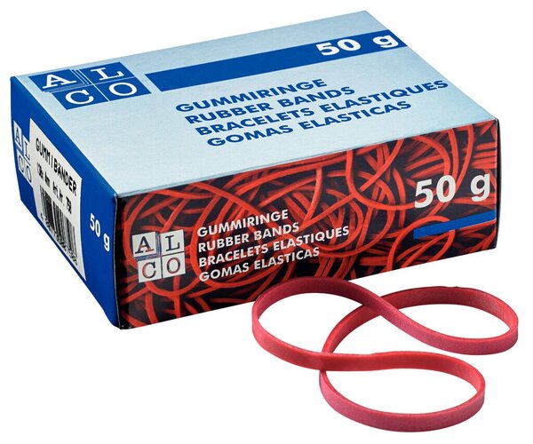 Gummibänder, rot, 150x4mm, 50g 