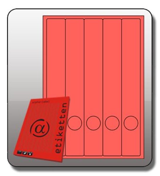 Rückenschilder, lang/schmal, 39x285mm, rot