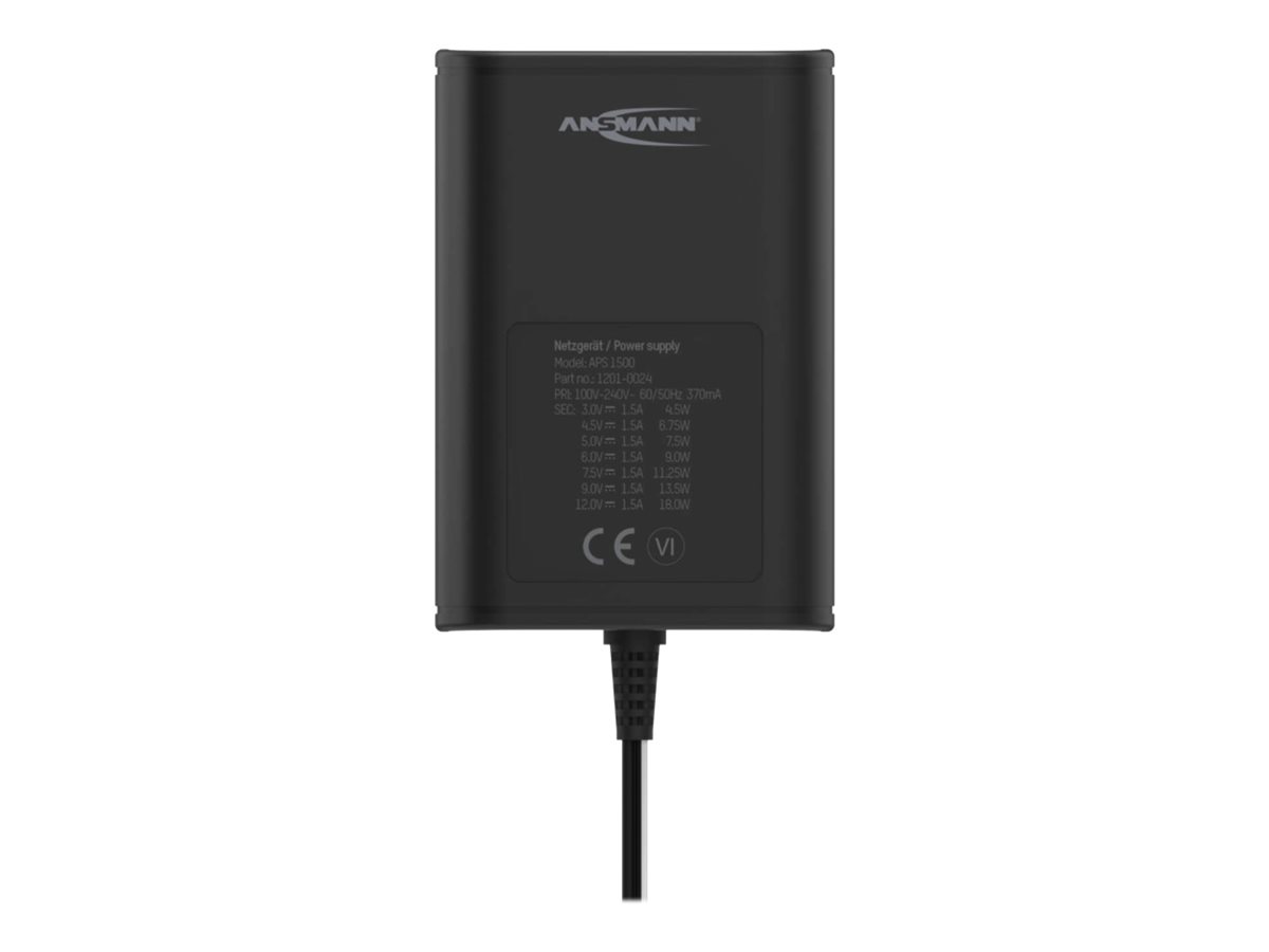 ANSMANN 1201-0024 Steckernetzteil, einstellbar 12 V/DC, 9 V/DC, 7.5 V/DC, 6 V, ANSMANN 1201-0024 Steckernetzteil, einstellbar 12 V/DC, 9 V/DC, 7.5 V/DC, 6 V,