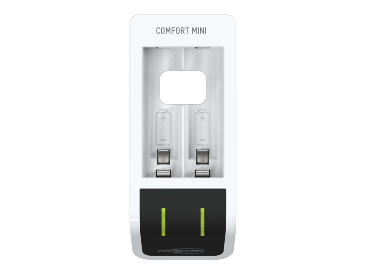 ANSMANN Comfort Mini Rundzellen-Ladegerät inkl. Akkus NiMH Micro (AAA), Mignon 