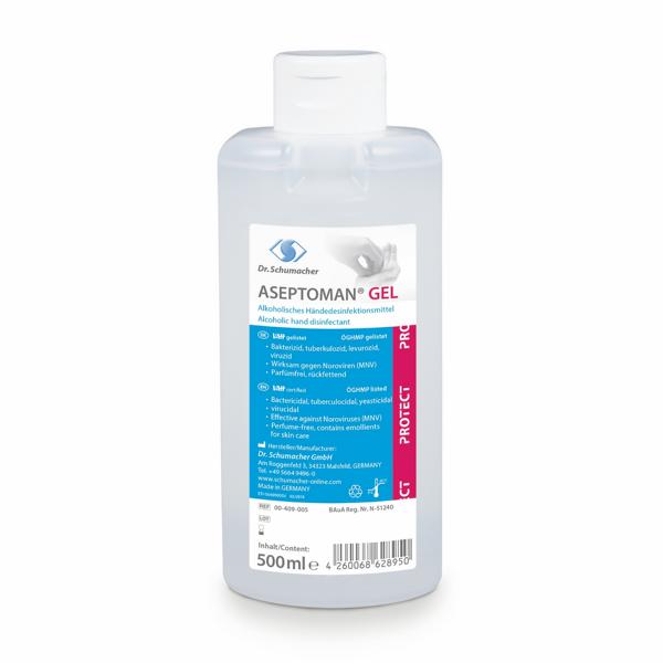 ASEPTOMAN GEL | 500 ml Spenderflasche <br>alkoholisches Händedesinfektionsmittel<br>+++ BIOZIDPRODUKTE VORSICHTIG VERWENDEN. VOR GEBRAUCH STETS ETIKETT UND PRODUKTINFORMATIONEN LESEN +++