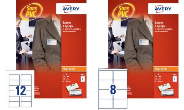 AVERY Namensschild mit Wellennadel, 75 x 40 mm (7214821)