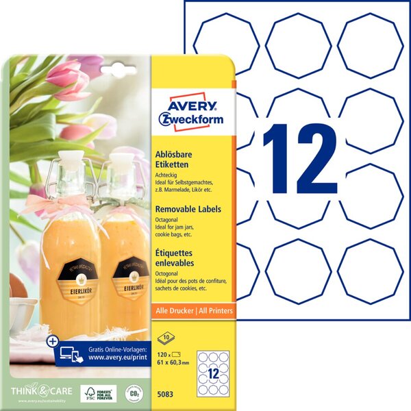 AVERY ZWECKFORM Runde Etik.61,0x60,3 (5083)