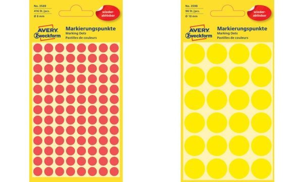 AVERY Zweckform Markierungspunkte, ablösbar, 18 mm, grün (7203597)