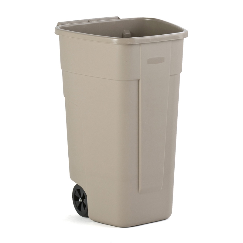 Abfallbehälter, Mülltonne "Big Wheel" 110 Liter eckig, geschlossen | beige ohne Deckel, passender Artikel ||70617|| Abfallbehälter, Mülltonne "Big Wheel" 110 Liter eckig, geschlossen | beige ohne Deckel, passender Artikel ||70617||