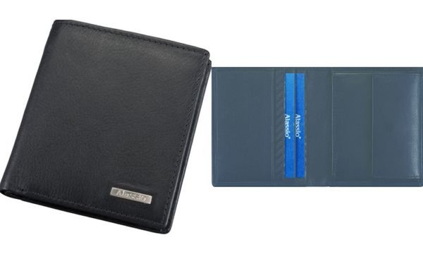 Alassio Mini-Geldbörse, Leder, im H ochformat, schwarz (5317948)