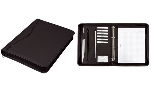 Alassio Ringbuchmappe RONDO, DIN A4, Lederimitat, schwarz (5317672)