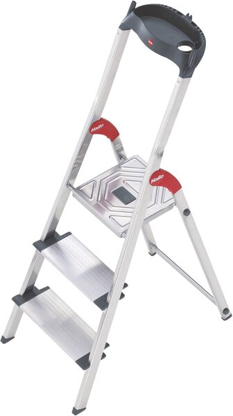 Alu-Sicherheits-Stehleiter L80 ComfortLine, 3 Stufen, Extra breite Stufen