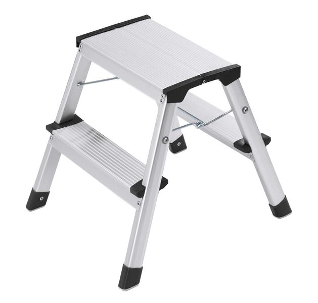 Alu-Sicherheitsleiter "Hailo L90" Aluminium | 2 x 2 Stufen Alu-Sicherheitsleiter "Hailo L90" Aluminium | 2 x 2 Stufen