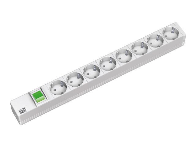 BACHMANN 19" Steckdosenleiste "Classic" 8-fach mit Schalter Anschlussleitung 2,