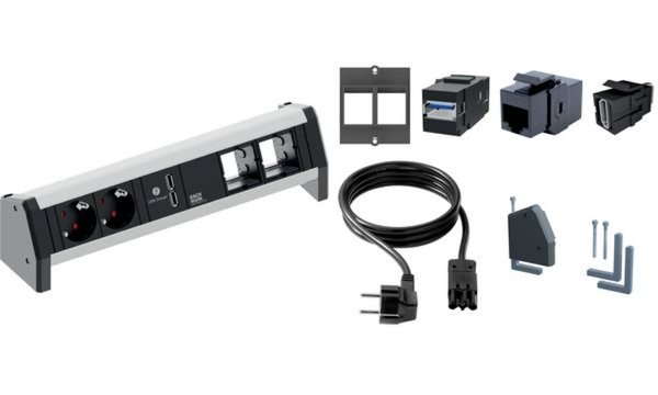 BACHMANN DESK 2xSchuko 1xUSB Charger 2xABD GST18