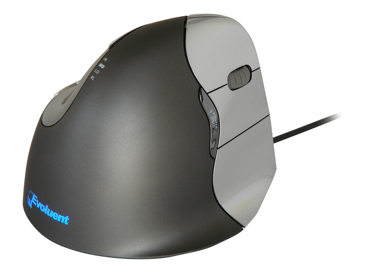 BAKKERELKHUIZEN Evoluent VerticalMouse 4, für Linkshänder, USB, anthrazit / sil