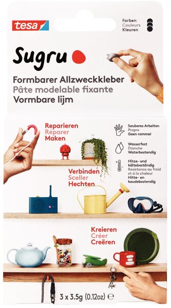 Formbarer Allzweckkleber Sugru 3er-Pack (3 x 3,5 g), schwarz Formbarer Allzweckkleber Sugru 3er-Pack (3 x 3,5 g), schwarz