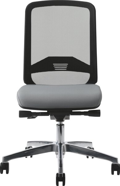Bürodrehstuhl Bali grau, Neztrücken gepolsterte Sitzfläche