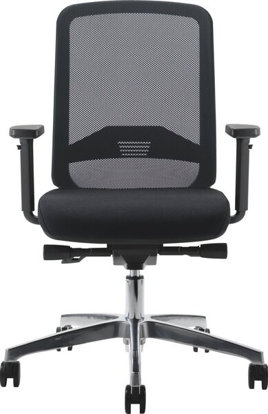 Bürodrehstuhl Bali grau Armlehnen Netzrücken, gepolsterte Sitzfläche