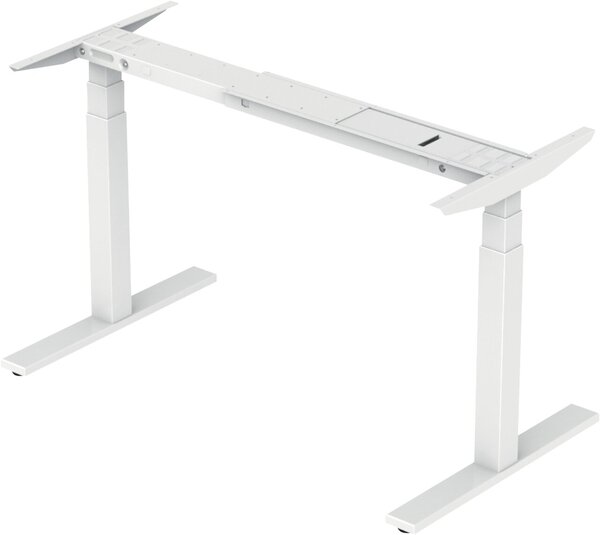 Schreibtisch E-WonderTech, höhenverst. Gestell: verkehrsweiß