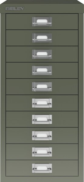 Schubladenschrank 10 Schübe olivgrün H 590 x B 279 x T 380