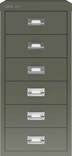 Schubladenschrank 6 Schübe olivgrün H 590 x B 279 x T 380
