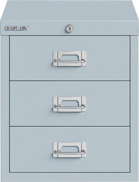 Schubladenschrank 3 Schübe mit Schloss lichtgrau