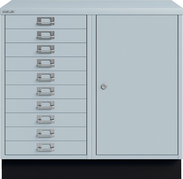 Komibschrank Flügeltüre 10 Schubladen lichtgrau