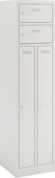 BISLEY Spind lichtgrau PLF4545D4, 4 Schließfächer 45,0 x 45,0 x 180,0 cm