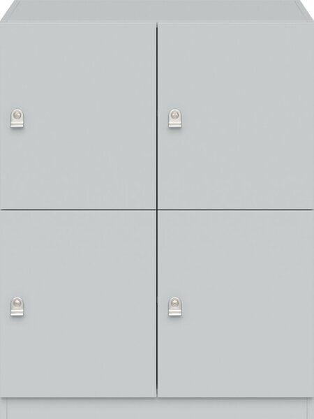 Pren Schließfachschrank, 2 Abteile je 2 Türen, weiß, H 1018