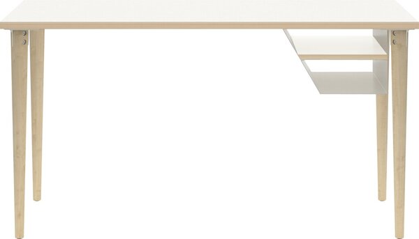 BISLEY Poise Schreibtisch verkehrsweiß rechteckig 4-Fuß-Gestell eiche 140,0 x 60,0 cm