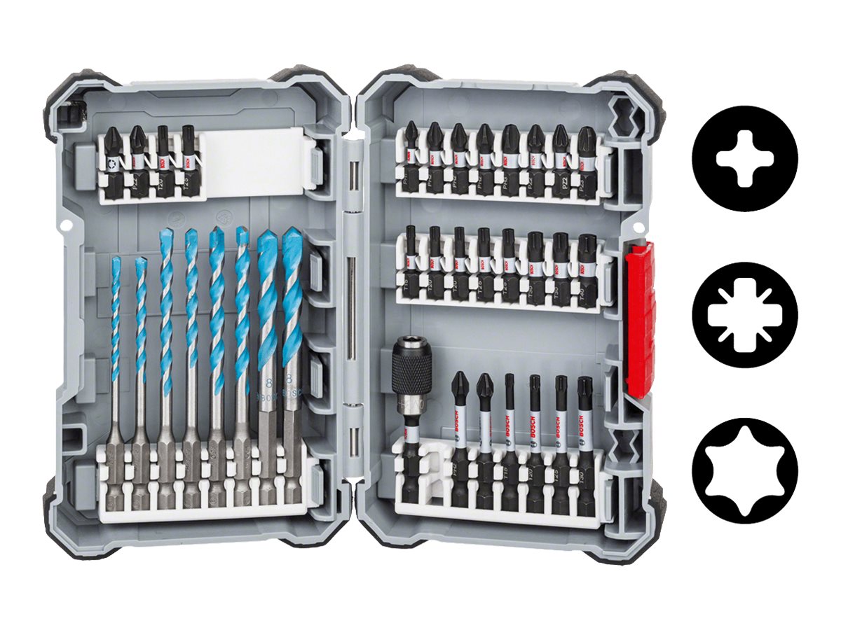 BOSCH Bit-Set 35teilig Bosch Accessories Pick and Clic MultiConstruction Drill 