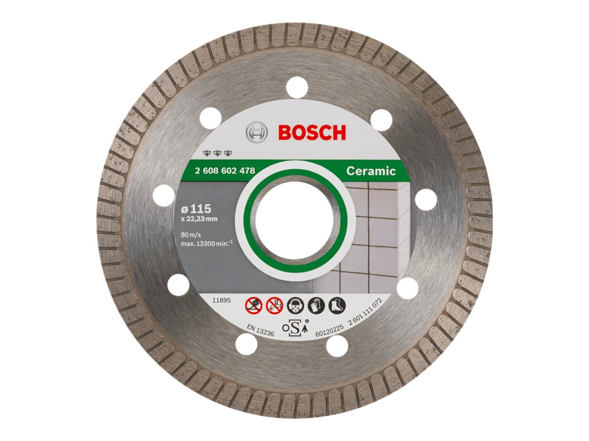 BOSCH Diamanttrennscheibe Best for Ceramic Extraclean Turbo, 115 x 22,23 x 1,4 