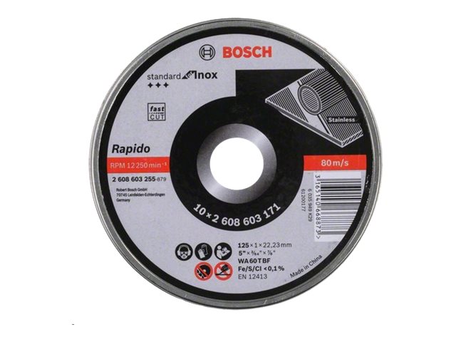 BOSCH Standard for INOX WA 60 T BF - Schneidscheibe - 125 mm (Packung von 10) (