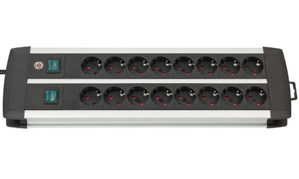 BRENNENSTUHL Steckdosenleiste Premium-Duo-Alu-Line 2x8fach 3m