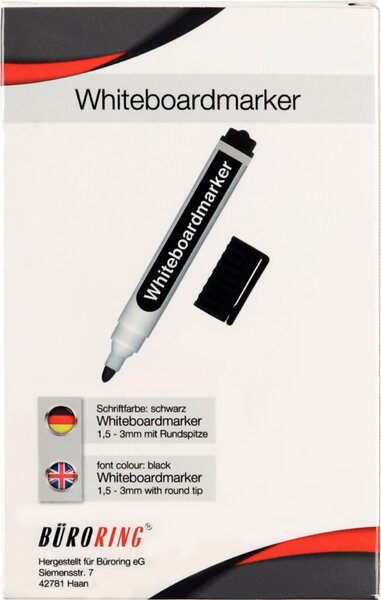 Büroring Whiteboard Marker schwarz Rundspitze 1,5-3mm