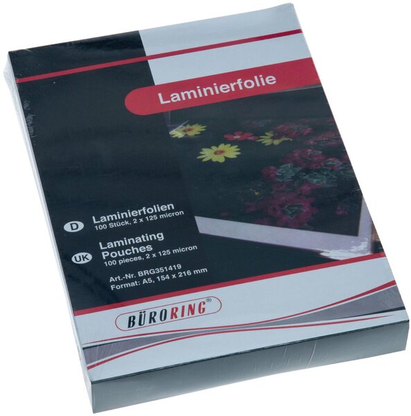 Büroring Laminierfolie, A5, 125mic 