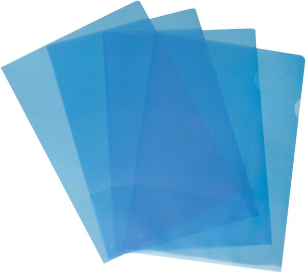 Büroring Aktenhüllen, genarbt, blau, Sichtmappe 120my, PP-Folie