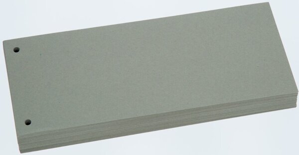 Trennstreifen grau, Sondermaß 105x228mm, 190g/qm Karton, gelocht
