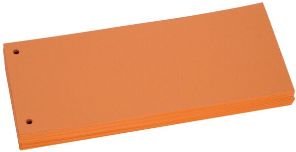 Trennstreifen orange, Sondermaß 105x228mm, 190g/qm Karton, gelocht