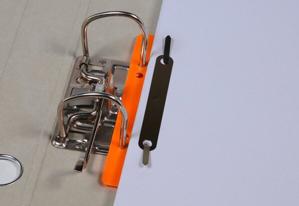 Heftstreifen kurz Kunstst. orange mit Metalldeckleiste Heftstreifen kurz Kunstst. orange mit Metalldeckleiste