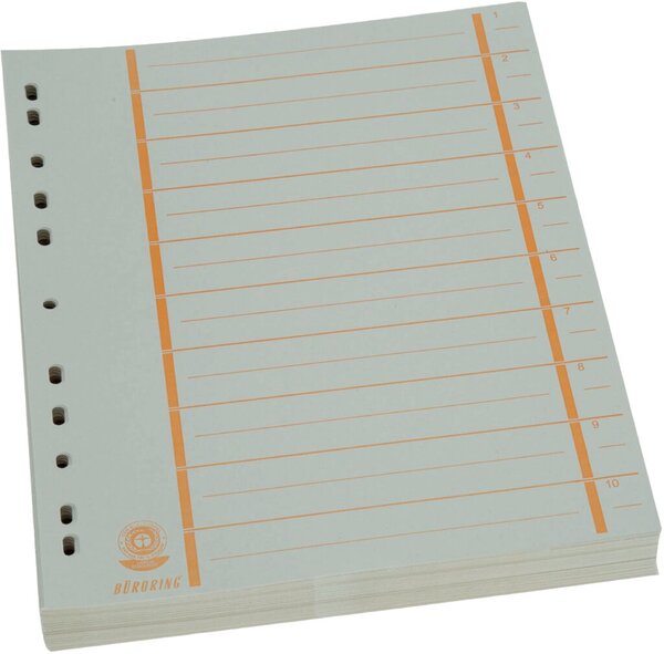 Büroring Trennblätter A4 orange chamois, farbiger Orgadruck