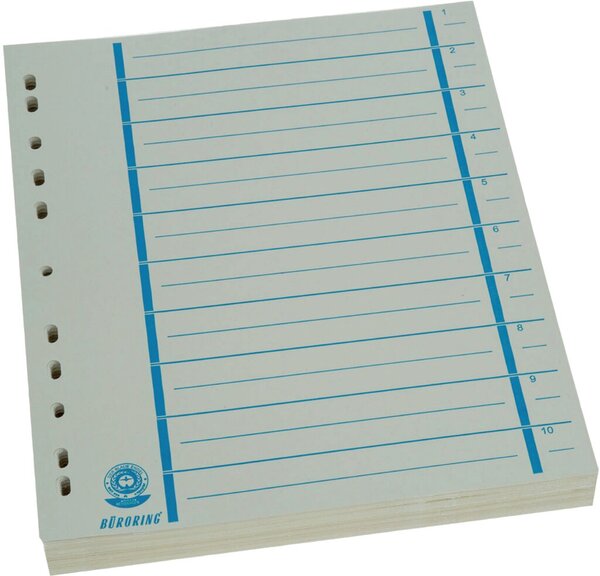 Büroring Trennblätter A4 blau chamois, farbiger Orgadruck