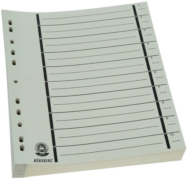 Büroring Trennblätter A4 180g/qm mit Lochrandverstärkung