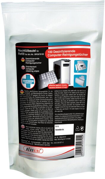 Büroring Refill- Beutel Desinfizierende Reinigungstücher