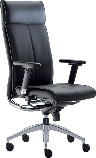 Lederdrehsessel Manager 5180 schwarz hohe Rückenlehne, Kopfstütze