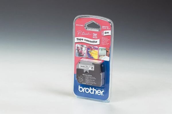 BROTHER 12mm Band schwarz/weiss Blister