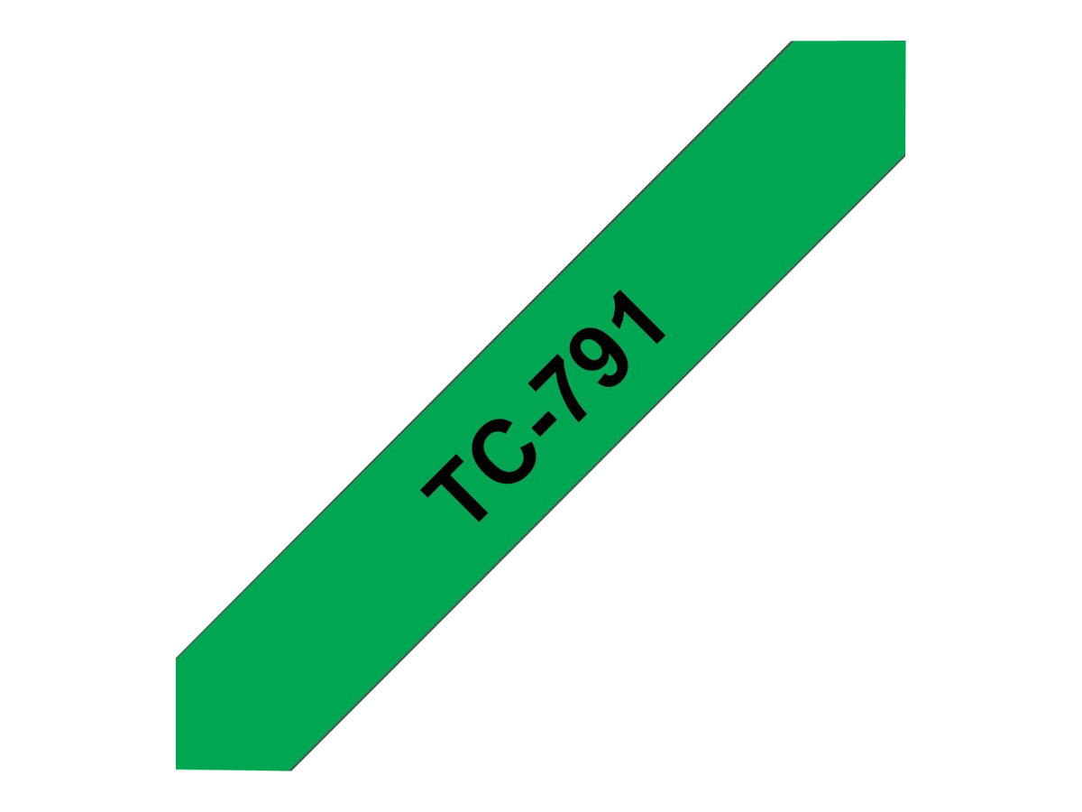 BROTHER TC791 Schriftbandkassette grün schwarz 9mmx7.7m laminiert