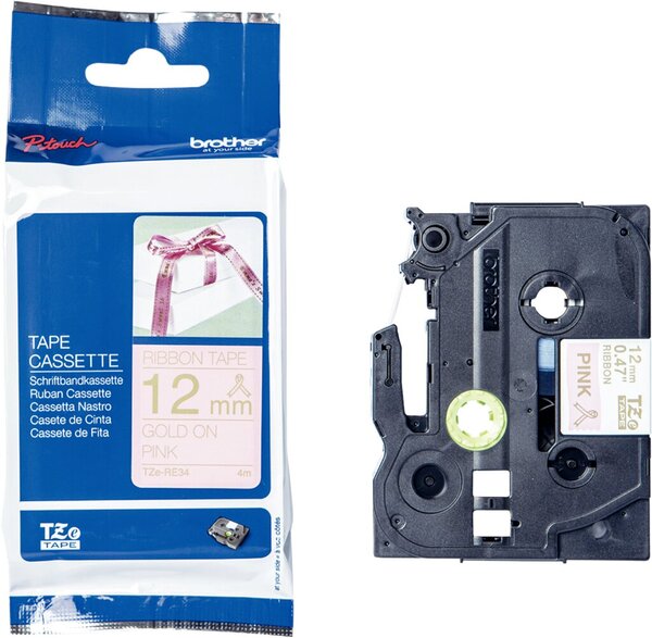BROTHER TZeRE34 - Ribbon tape - gold on