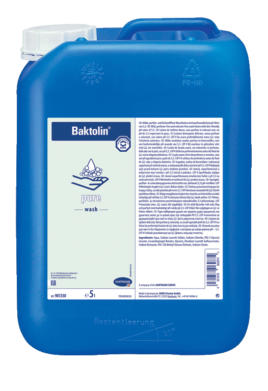 Baktolin® pure | 5 Liter<br>milde Waschlotion, parfümfrei und farbstofffrei