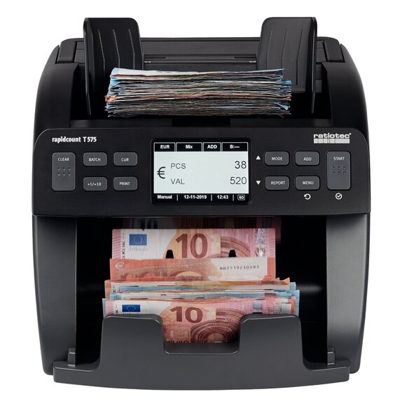 Banknotenzählmaschine rapidcount T575 mit Wertzähler, UV, IR, MT, MG und