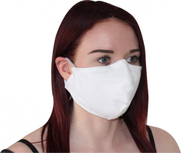 Behelfsmundschutz Mund- und Nasen-Maske aus Baumwolle genäht Made in Germany Farbe: weiss